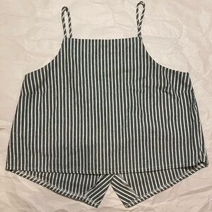 PacSun‎ green and white striped tank top Sz med